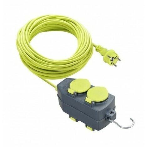 Prolongador con soporte de 15metros 4 enchufes Schuko IP44 16A de Luceco