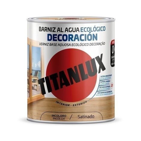 Barniz Madera Satinado 750 Ml Inc. Al Agua Ecologico Intemperie Ext