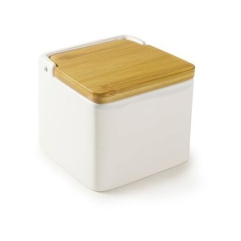 Salero Cocina Cuadrado 11X11X10Cm C/Tapa Ceram Ibili 1 Ud