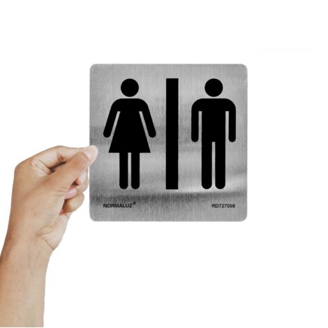Señal 120X120Mm Inox Adh Aseos Hombre Y Mujer Rd727008