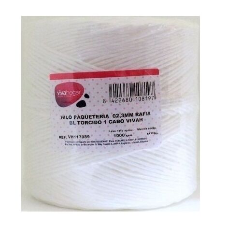 Hilo Paqueteria 1000Gr 02,3Mm Rafia Blanco  Torcido 1 Cabo Vivah