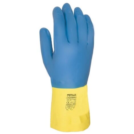 Guante Quimico M8 Nat. Floc. 322 Latex/Neop Az/Am Juba