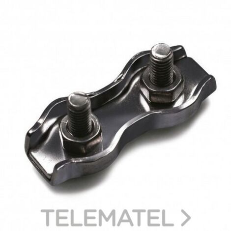 Sujetacable Plano Doble  Para Cable Ø 8 Cincado  25 Pz