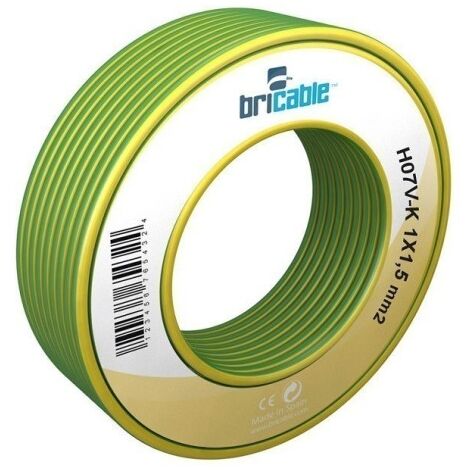 Cable eléctrico hilo flexible bricable amarillo verde 2x5,5mm 25mts