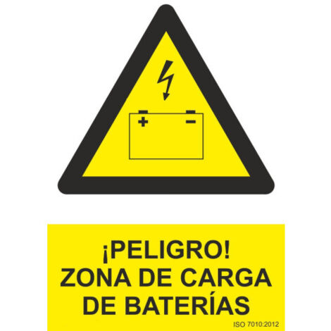 Señal 210X300Mm Pvc Peligro, Zona Cargas Baterias Rd30075