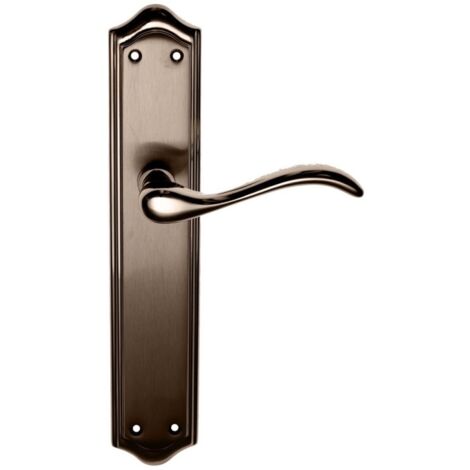 Manivela Puerta 505 Laton Cuero Placa Larga Micel