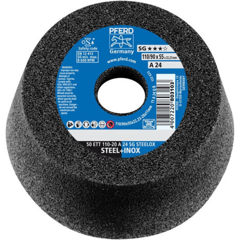 Rueda de copa ETT SG STEELOX 110 / 55mm INOX y STA P24 taladro 22,23mm PFERD