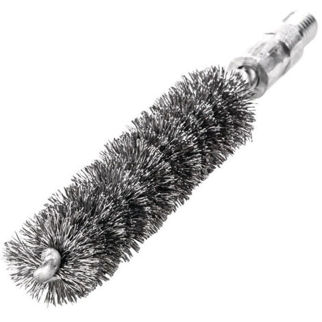 Cepillo para tubos L.115mm D.14mm VA alambre de acero, ondulado, relleno L.80mm LESSMANN