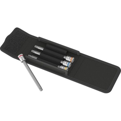 Set de 4 llaves de vaso de punta larga Zyklop 1/4" con función de retención WERA 8767 A HF TX 1