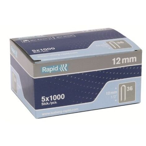 Sujetacables de alambre plano galvanizado n° 36/14 mm - 5 x 1000 piezas - Caja de cartón - RAPID-ISABERG - 11886910 (1/7)