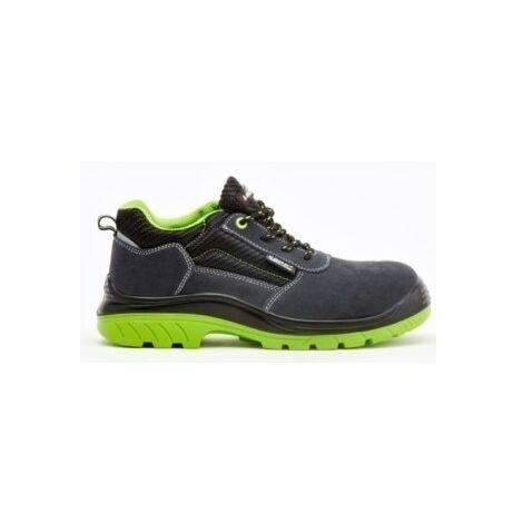 Zapato Seguridad T43 S1P Bellota Serraje Negra/Verde Comp+ Pu/Pl N