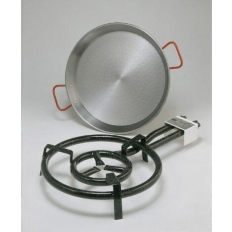 Paellero gas butano 2 fuegos 40cm + p.42cm h. m400 la ideal