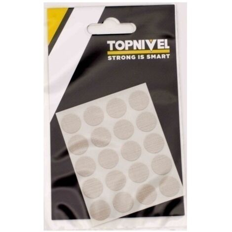 Tapon Cubretornillo Adhesivo 13Mm Textil Claro Nivel 20 Pz
