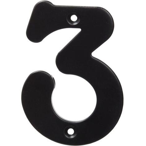 Numero Señal Atornillar 100Mm "3" Forjado Negro