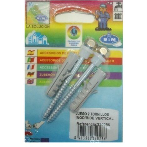 Tornillo Baño Sujecion Bidet Inodoro S M Inox 320286 2 Pz