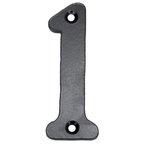 Numero Señal Atornillar  100Mm "1" Forjado Negro