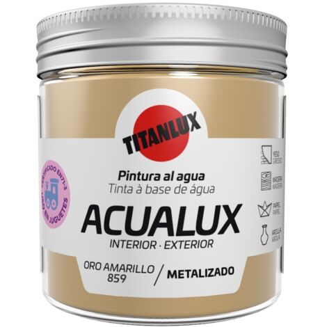 Titanlux Acualux pintura acrílica multiadherente Metalizado Oro Amarillo 75 ml