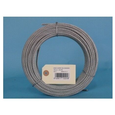 Cable acero galv 6x7+1 2mm cursol 25 mt