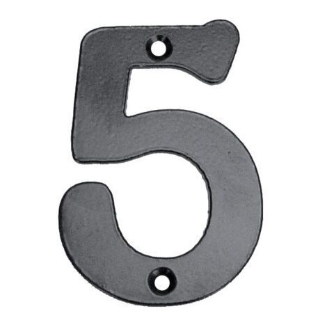 Numero Señal Atornillar  100Mm "5" Forjado Negro
