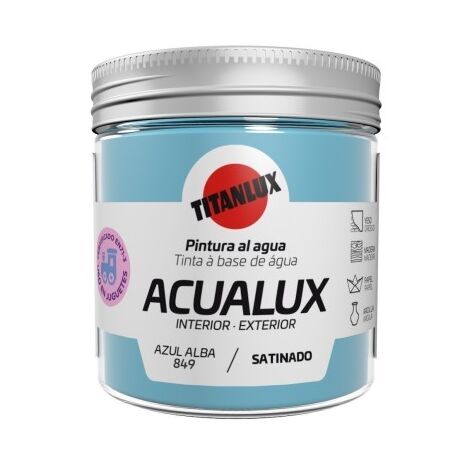 Pintura manualid. al agua 75 ml az/alba satin. acualux titan