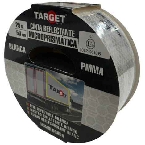 Cinta Adhesiva 50Mmx 25Mt Señalizacion Autom Retroref Blanca Targ