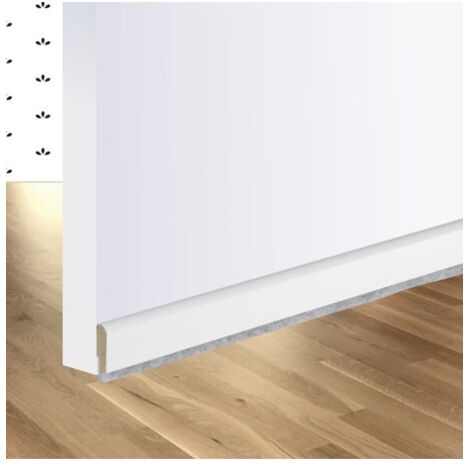 Burlete Bajo Puerta 091,5Cm Adhesivo Cepillo Madera Blanco Burcasa