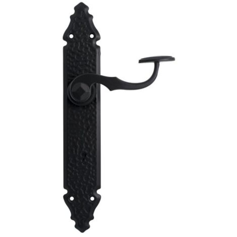 Manivela Puerta 272 Negro Forja Placa Larga Micel