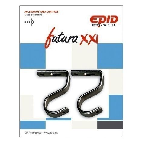 Soporte Barra Cortina 19Mm Techo Metal Ne Futura 21 Epid 2 Pz