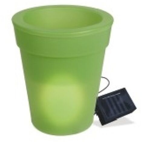 Maceta Jardin H19,5Cm Solar  Polipropileno Verde Led