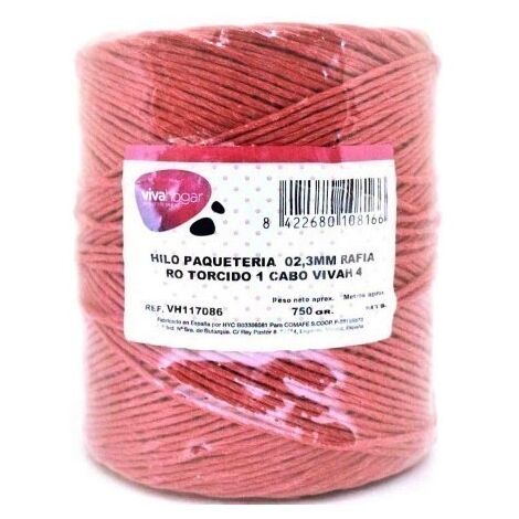 Hilo Paqueteria 750Gr 02,3Mm Rafia Rojo Torcido 1 Cabo Vivah 4