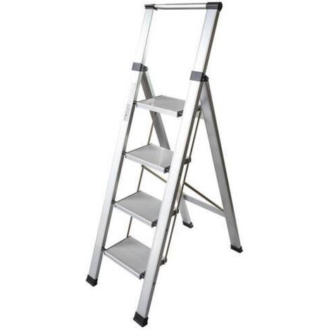 Escalera Domestica Tijera 0,95Mt 4 Peldaños Anch Alu Homelux