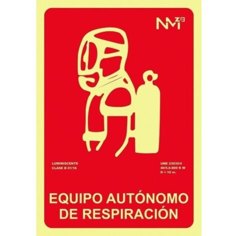 Señal 210x300mm pvc lumi equipo respiracion rd00117