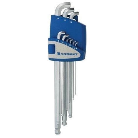 Llave Allen Hexag. 1,5-10Mm Extco Bola Croma Pet 9Pz Promat