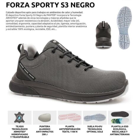 Zapato Seguridad 44 S3+Ci+Hi+Src Panter Armotex Ne Forza Sporty S3