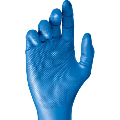 Juba Grippaz Guantes 580 Caja 50 Uds desechables nitrilo EN 374 AzulMAzul M ISO 374
