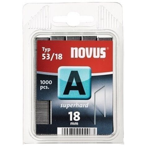 Grapa alambre fino a tipo 53 18mm ancho 11,3mm 1000pz novus