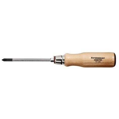 Destornillador tamaño PZD 1 hoja longitud 80 mm, tamaño madera, redondo, con 6KT y PROMAT