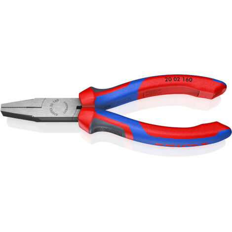 KNIPEX 20 02 160 Alicate de boca plana con mangos confort Negro atramentado 160 mm