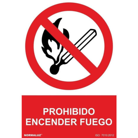 Señal 210X300Mm Pvc Prohibido Encender Fuego Rd40001