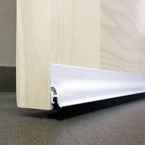 Burlete Bajo Puerta 105Cm Adhesivo Labio Aluminio Blanco Burcasa (1/3)