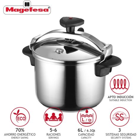 Olla Cocina Presion 06Lt Tradicional Recta Inox Star (1/5)