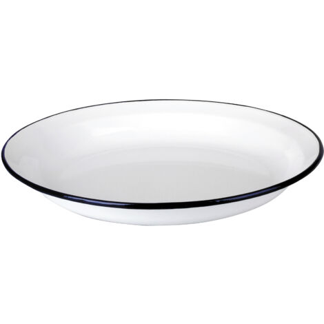 Plato Mesa Hondo 24Cm Blanco Acero Esmaltado Ibili