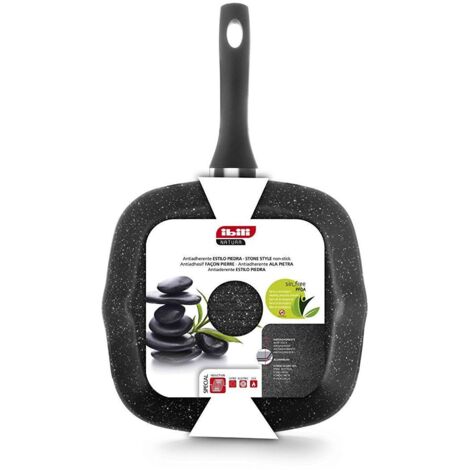 Grill Plancha 28Cm Rayas Con Mango Induccion Aluminio/Fundido  Natura Ibili (1/2)