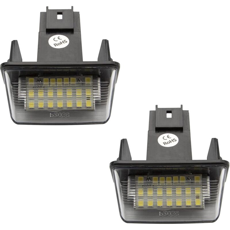 Lot De 2 éclairages Plaque Immatriculation - Ampoule Incluse - Compatible Peugeot, Citroën, DS - 6340A3