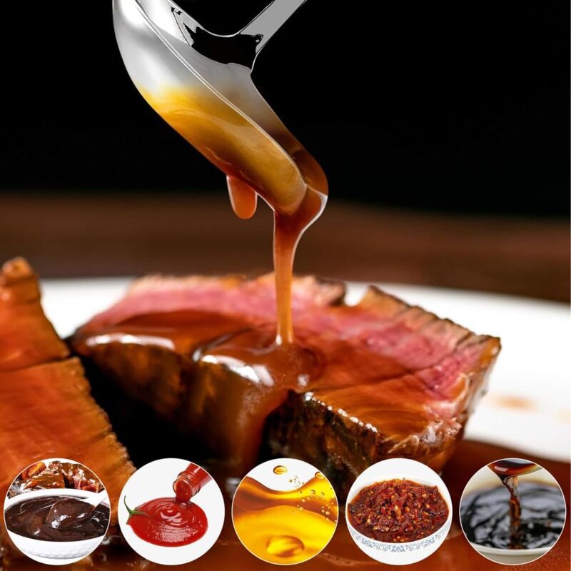 2 Pièces Cuillères À Jus En Acier Inoxydable Pour Sauce Soupe