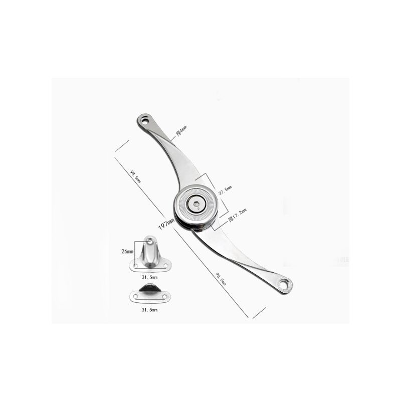 2 Charnières De Support De Couvercle Pliable 6.77x0.43 - Argent, Pour Meuble Ou Boîte