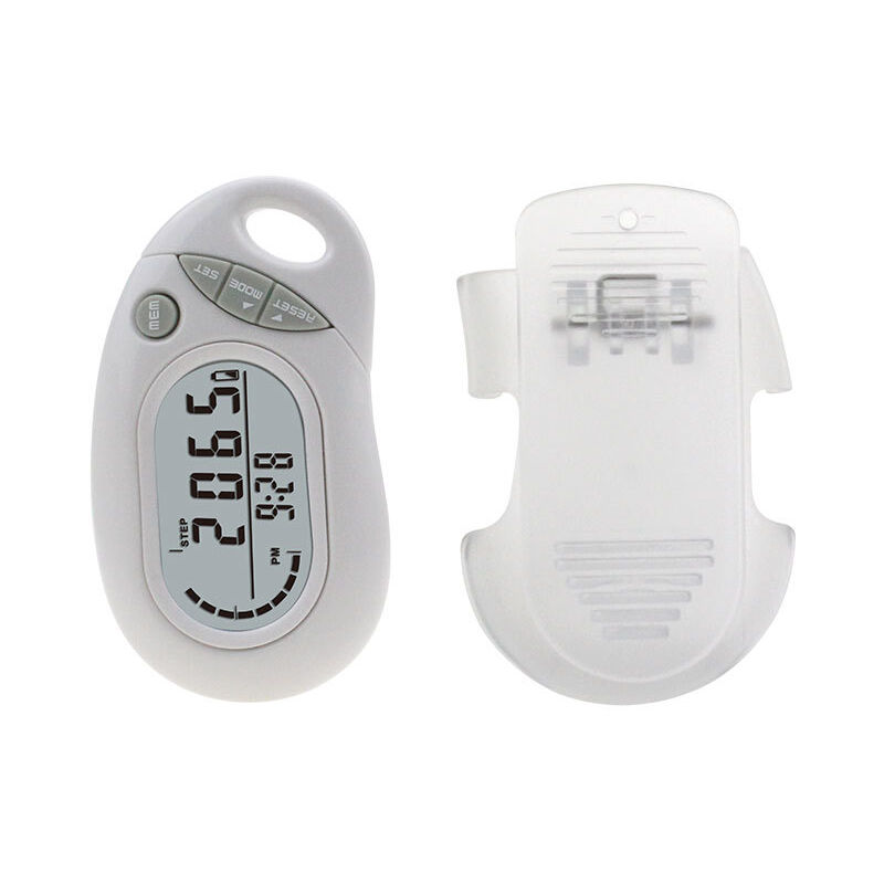 Podomètre 3D MAYMOC - Compteur De Pas Simple - Grand Écran - Clip Et Lanière Inclus