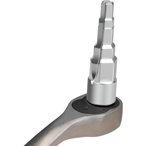 Clé Étagée Universelle 1/2 – 5 Tailles (3/8 à 1-1/4”) – Pour Robinet, Radiateur, Sanitaire – Cliquet Intégré – Acier Chrome Vanadium