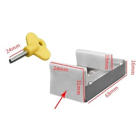Lntyq Lot de 3 serrures de baie coulissantes en aluminium avec clé, bloc de porte coulissante antivol de sécurité réglable pour la sécurité des enfants