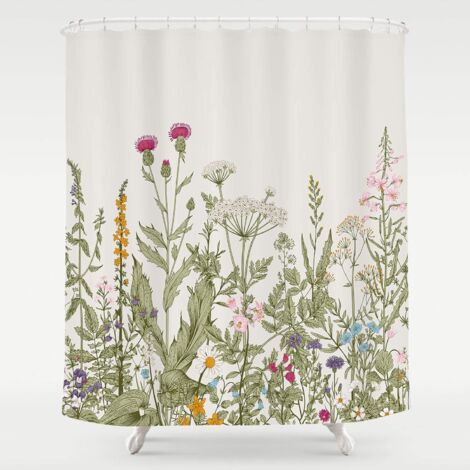 Rideau De Douche Extra Long 133x220 Cm - Tissu Polyester Imperméable Anti-moisissure - Blanc - Avec 12 Crochets - 3
